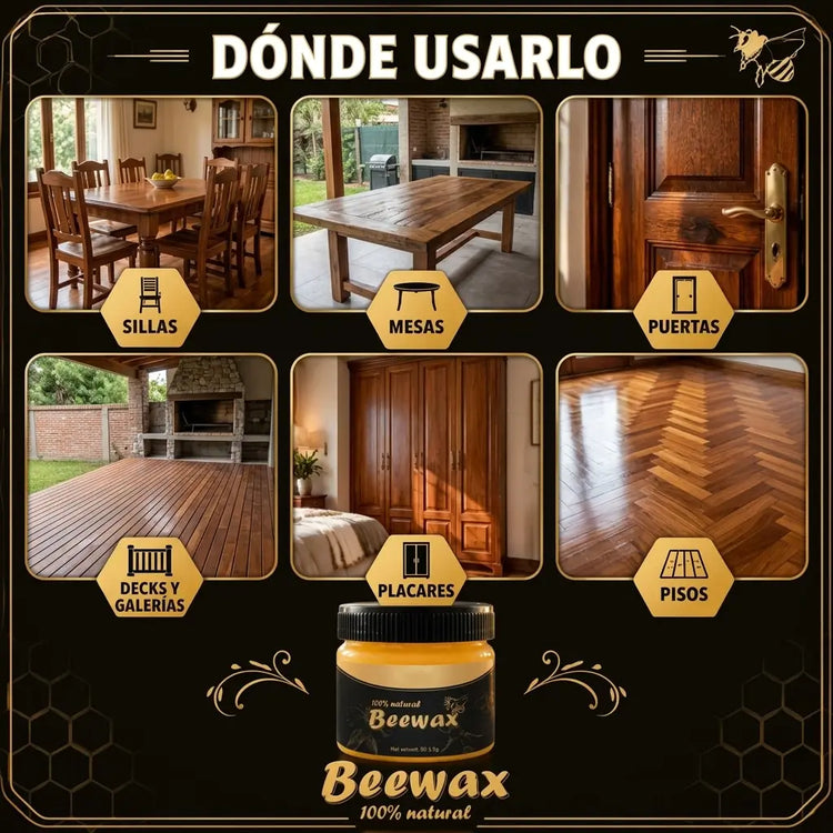 Dónde usar BeeWax: mesas, sillas, puertas, placares y pisos