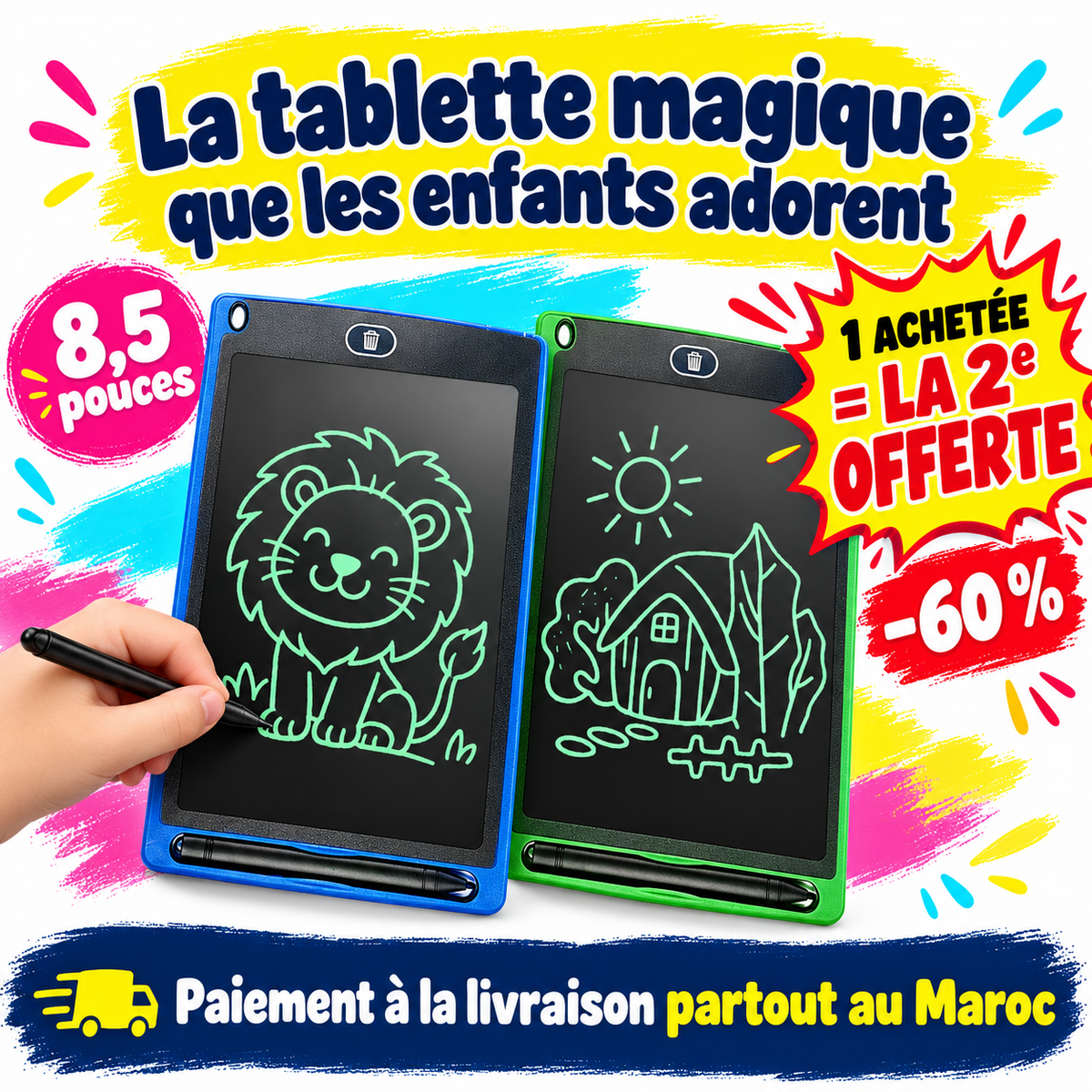 Tablette magique LCD 8,5 pouces : vos enfants dessinent sans salir la maison